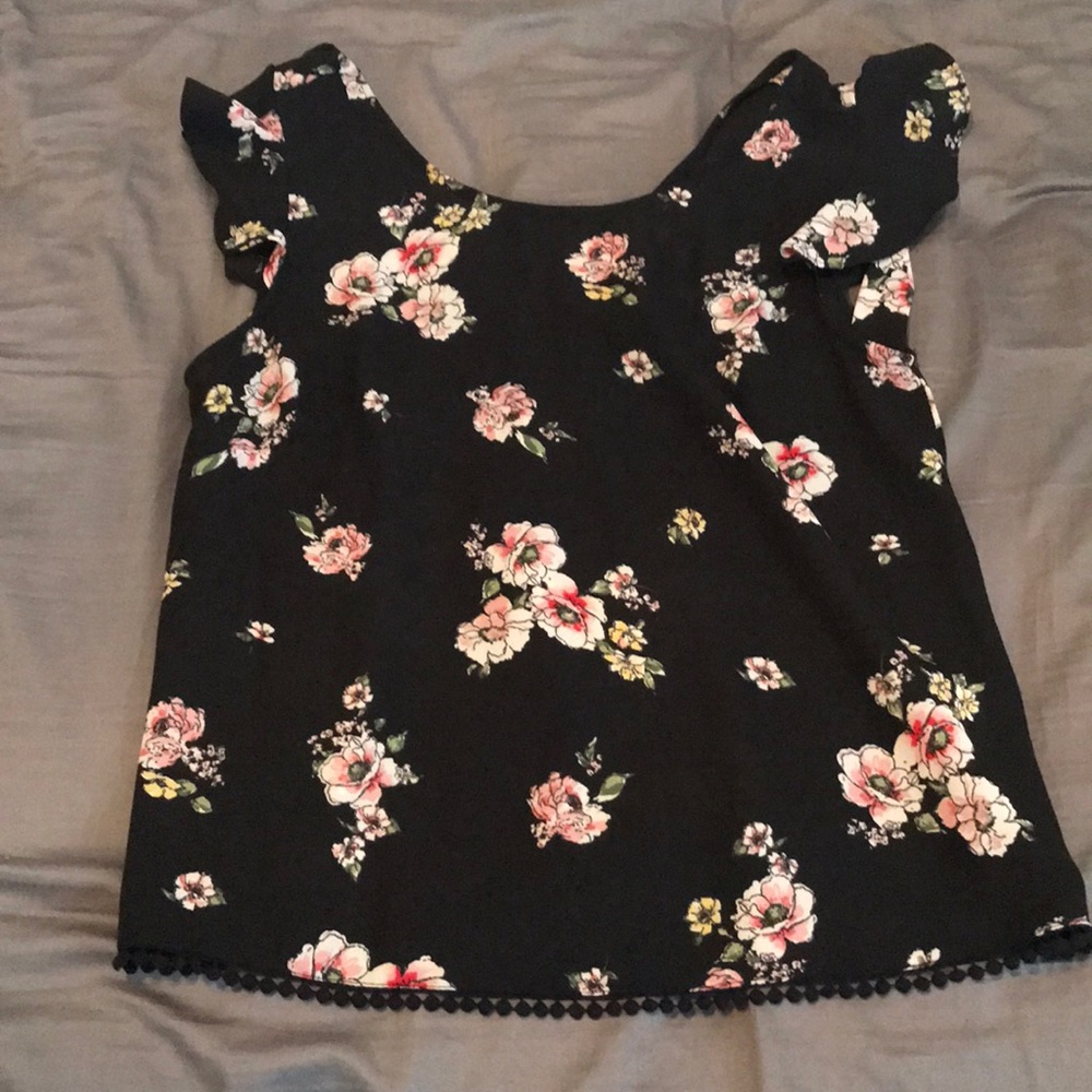 black floral top
